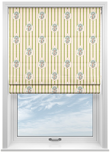Petal & Block Bolli Stripe, Neem - Roman Blind
